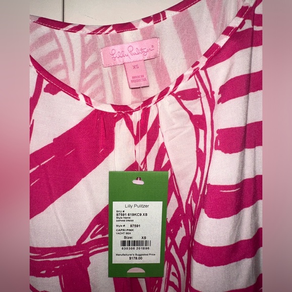 NEW with tags Lilly Pulitzer Daphne Dress Capri Pink Yacht Sea pattern. XS - Picture 2 of 3